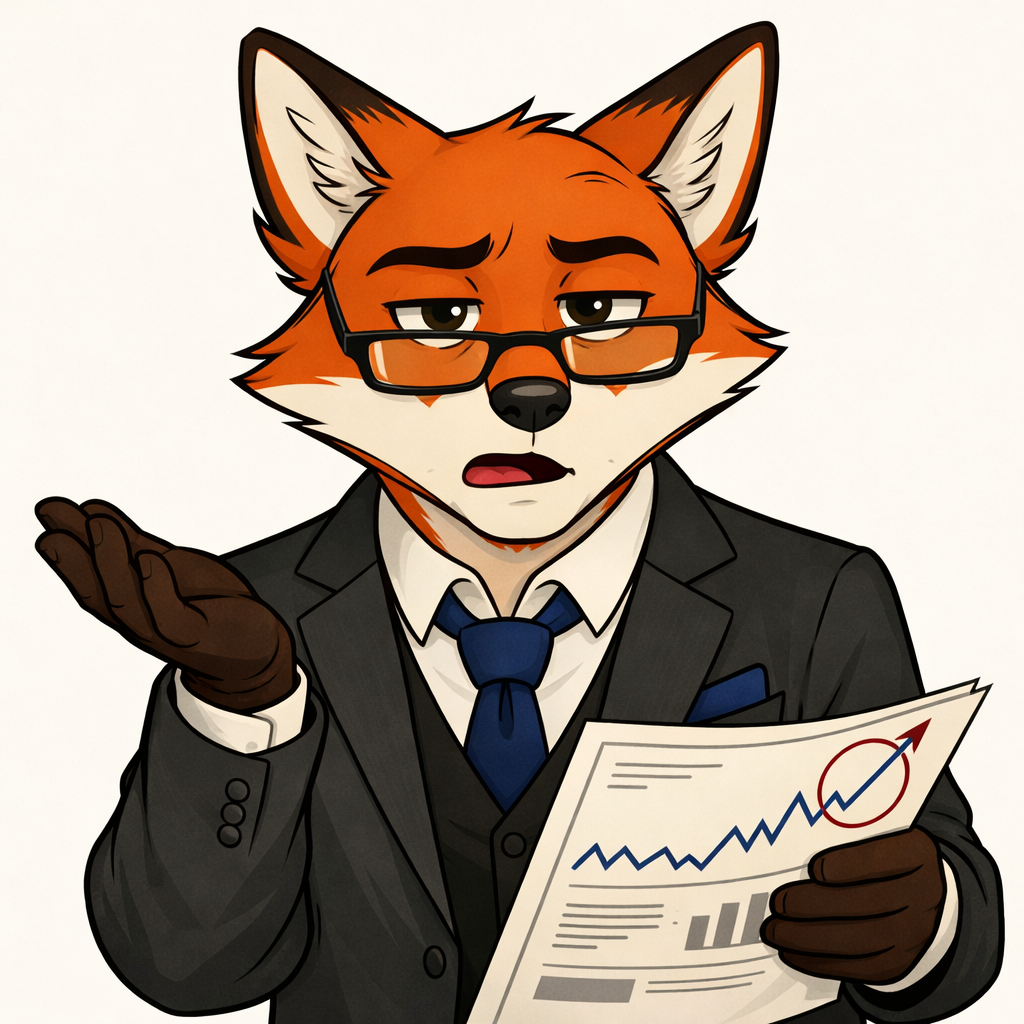 Margin the Fox — not popping the champagne
